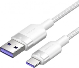 USB-A til USB‑C kabel 2 m 100 W 6 A Vention hvid