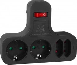 Maclean Energy fir-dobbelt elektrisk stikkontakt med afbryder
