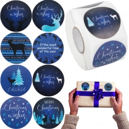 Juleklistermærker på rulle 500 stykker