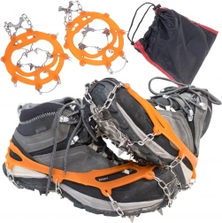 Skridsikre skoovertræk med pigge og kæder