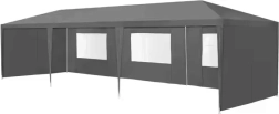 Kommercielt havetelt 3x9 m med 8 vægge, grå