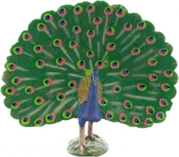 Plastpåfugl figur 11 × 11 × 5 cm