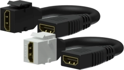 keystone-adapter HDMI A (hun–hun) på kabel, hvid