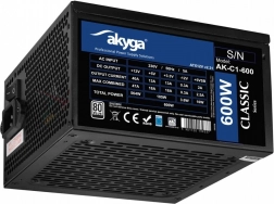 Akyga AK-C1-600 ATX-strømforsyning 600 W Classic med 80 PLUS-certificering