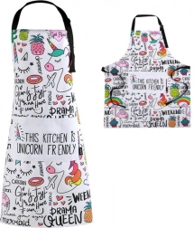 Køkkenforklæde med enhjørninge i rør