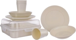 Plastisk picnicsæt 13 dele med transportboks ORION