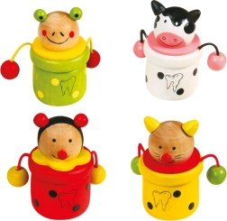 Trææsker til tænder Dyrefigurer 4 stk