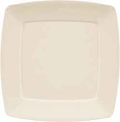 Flad plasttallerken Sandy i cremefarve 23,5 × 23,5 cm