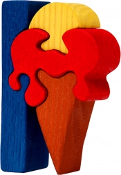 Fauna alfabet – bogstavet I is træpuslespil med indsætning