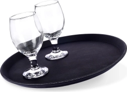 Sort skridsikker serveringsbakke 35 cm