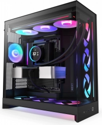 Computerkabinet NZXT H9 Flow RGB med vindue, sort