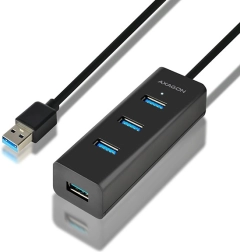 AXAGON HUE-S2BL 4-port USB 3.2 Gen 1 hub med opladning og 1,2 m kabel