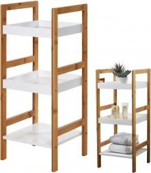 Bambus badeværelsesreol, 3-etagers, 30 × 30 × 72 cm