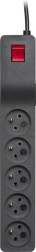 Overspændingsbeskyttet forlængerudtag Lestar ZX 510, 1 udtag, 1,5 m, sort