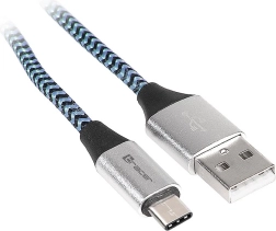 USB 2.0-kabel USB‑A til USB‑C, 1 m, sort‑blå