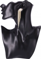 Lange øreringe med hængende krystaller - guld