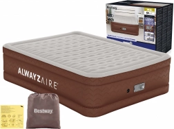 Dobbeltvægget oppustelig seng BESTWAY ALWAYZAIRE Fortech med integreret elektrisk pumpe, 203 × 152 × 51 cm