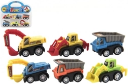 Sæt med mini-byggemaskiner 6 stk i blister, 5 cm