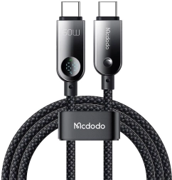 MCDODO USB‑C til USB‑C kabel med LED‑display 60 W, 1,2 m, sort