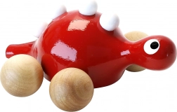 Trædinosaur på hjul rød