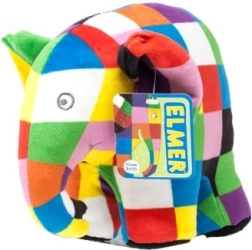 plysset elefant Elmer – farverig ven til sengen 20 cm