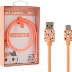USB‑C opladerkabel med orange kat