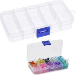 Skruelager/organizer med 4–10 rum, transparent