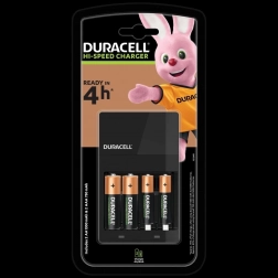 Duracell Hi-Speed oplader med AA- og AAA-batterier