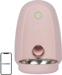 Smart foderautomat med plastskål WIFI mini Dogness (pink)