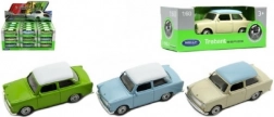 metalmodel Trabant 1:60 fra Welly, 7 cm, friløb, mix af farver