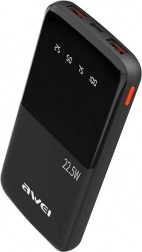 Powerbank 10000mAh med hurtigopladning 22,5W, 2xUSB + USB-C