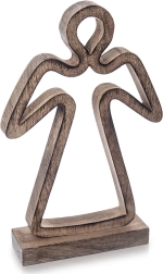 Træjulefigur af engel i mangotræ 29 cm