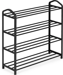 Metalskoskab med fire hylder