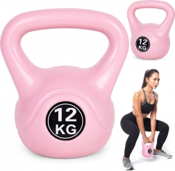 Kettlebell 12 kg lyserød til hjemmetræning MODERNHOME
