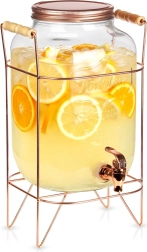 Glasdrikkedispenser med hane og stativ 8 l