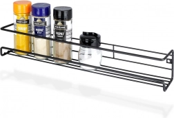 Metalkrydderihylde til væg, sort