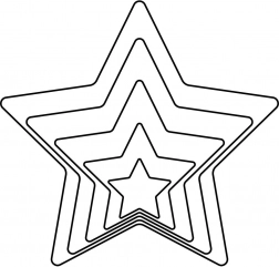 Sæt udstikkere til småkager stjerne, rustfrit stål, 5 stk (1,5–7,5 cm)