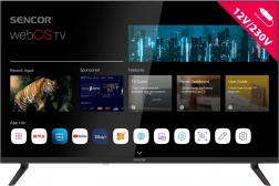 Sencor 32" HD Ready webOS TV med 12 V strømforsyning