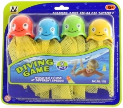 Dykkerblæksprutter – sæt med 4 stk.