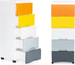 Skuffereol på hjul med 5 udtrækkelige skuffer ModernHome