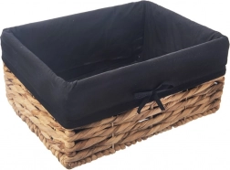 Naturlig opbevaringskurv med tekstilfor 36,5 × 25 × 15,5 cm