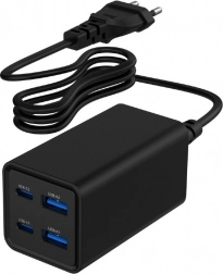 Universel oplader 65W GaN 2xUSB-A 2xUSB-C hurtig opladning sort