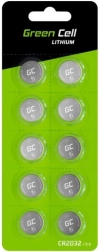Knappcellebatterier Green Cell 10x CR2032 3V