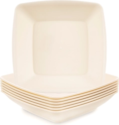 Dybde plasttallerkener SANDY 17,5 cm, 500 ml, 6 stk.