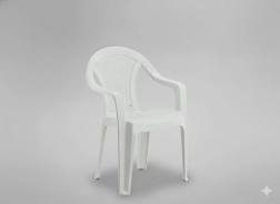 Havestol med armlæn, hvid 56 × 42 × 78 cm
