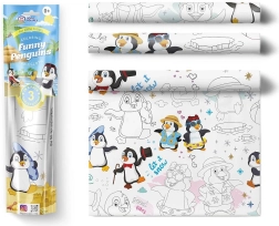 Tegneduge 3 stk - Glade pingviner