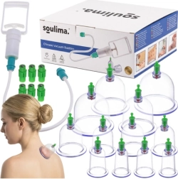 SOULIMA vakuumkopper uden ild, sæt med 12 stk med pumpe til anticellulitmassage