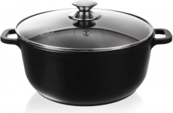 Granitgryde med glaslåg GRANDE 28 cm, 7 l