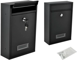 Postkasse i galvaniseret stål – sort