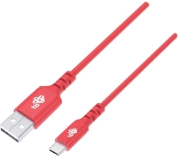 Silikonekabel USB–USB‑C 1 m, rød, Quick Charge